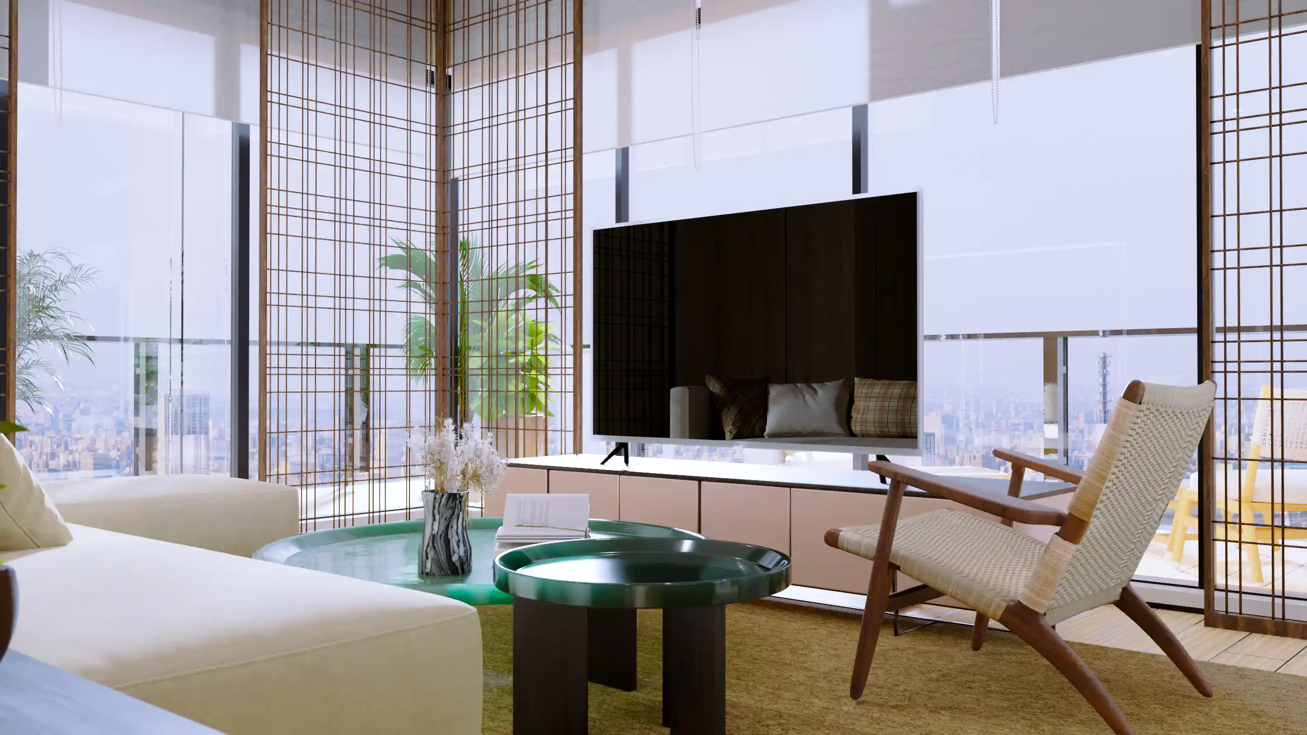 Japanese-Inspired Living Room
